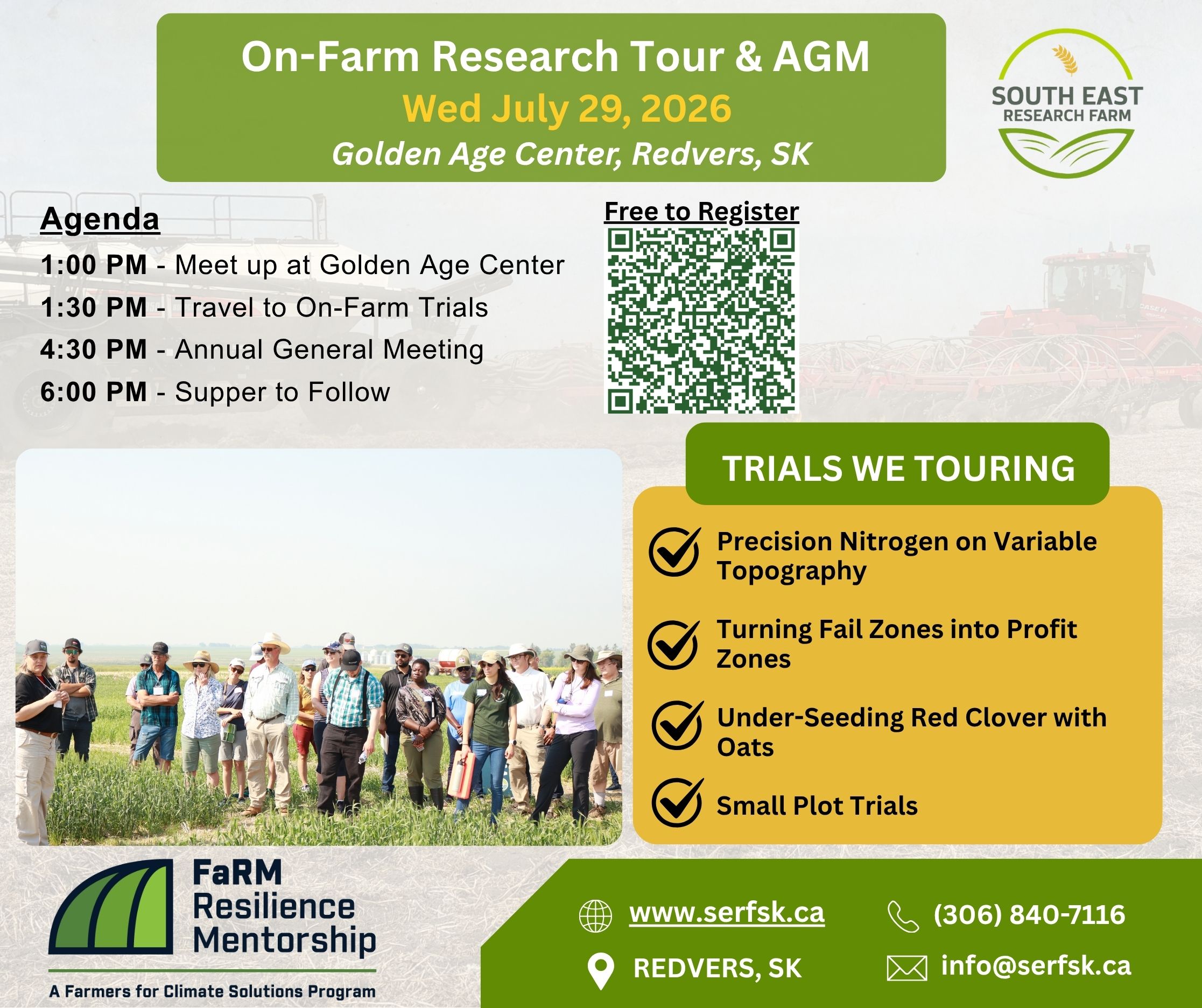 On-Farm Research Tour & AGM, July 29, 2026